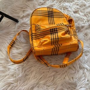 Yellow plaid mini bag/purse